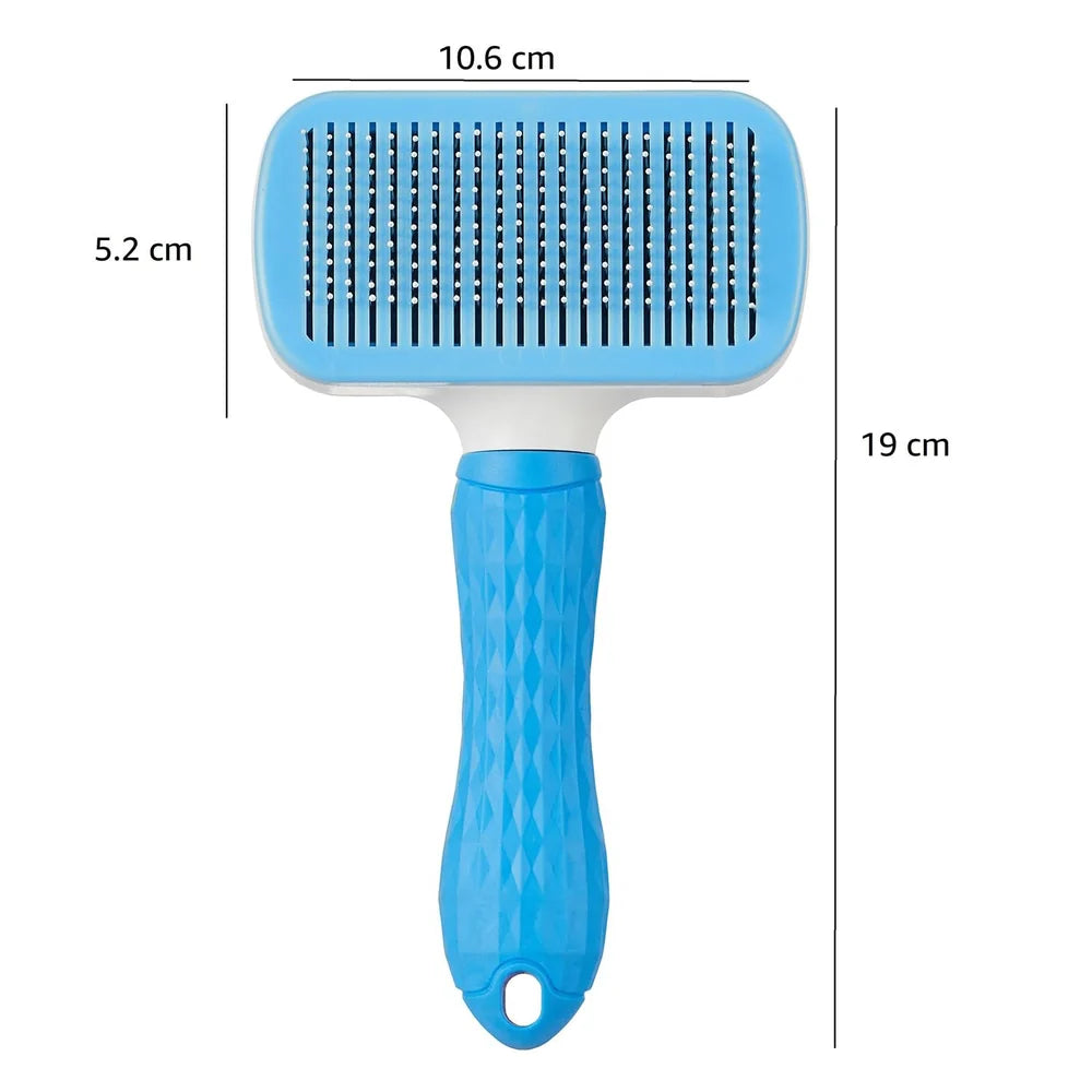 Self-cleaning grooming brush
